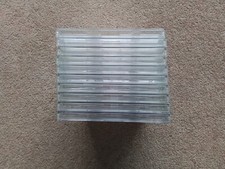 10 Empty, Used, Single Cd Cases. Clear Plastic With Clear Plastic Trays.