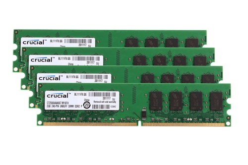 8gb crucial 4pcs 2gb 2rx8 - 8gb,