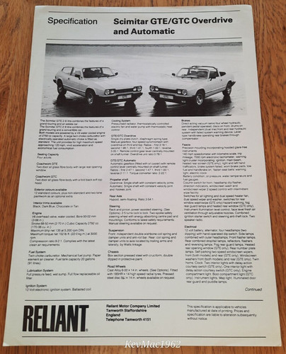 Reliant scimitar gte gtc car - scimitar,