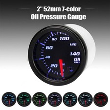 52mm 7 Color LED Car Oil Press Gauge Oil Pressure Meter With Sensor UK Universal