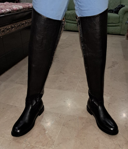 Men handmadeblack tall leather - men,