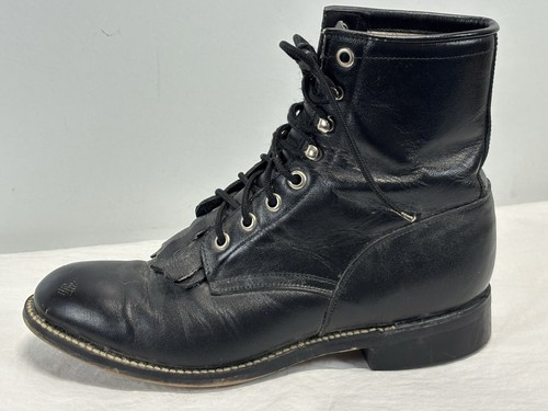 Justin black hiram mens roper - black,