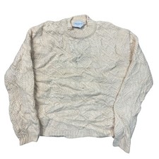 Sonoma Knit Jumper Wool Blend Chunky Sweater Beige Cream Womens Medium