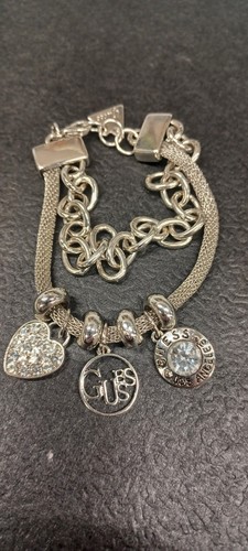 Guess jewelry silver charm - guess,