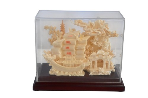 Carved resin chinese sailing - carved,