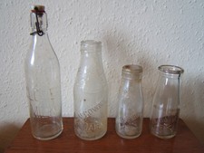 VINTAGE SCARCE BALGOWNIE , CLOVER AND FAGAN UK DAIRY MILK BOTTLES 1930 - 1950's