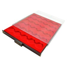 Red Coin Box Drawer Tray with 30-37mm Round Slots – Premium Storage System /14
