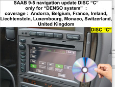 Saab 9-5 Sat Nav DVD Map Update Disc 'C' 2018 – Denso Navigation – UK/France/
