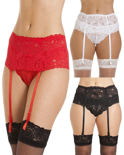 Ladies lace suspender belt - ladies,
