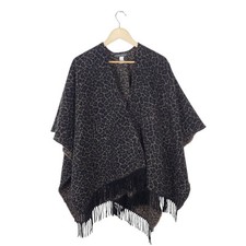 Laura Ashley Womens Leopard Print Cape One Size