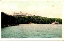 Phostint Postcard~Streamboat Dock Passenger Hotel Champlain NY~Lake~c1904