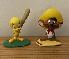 Tweety Pie with Baseball Bat + Speedy Gonzales Rare 1994 Vintage Warner Figures