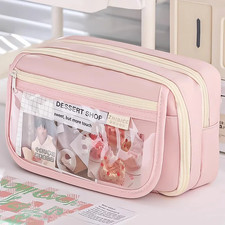 Pink pencil case large - pink,