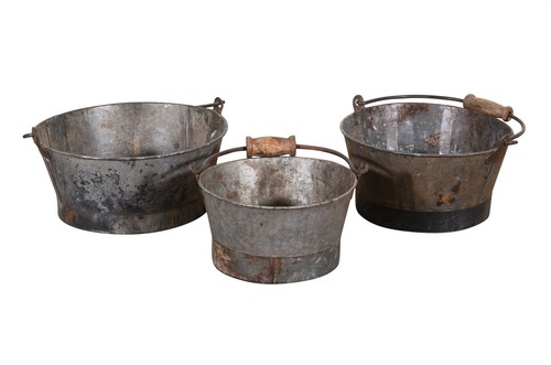 Old indian iron bucket - old,
