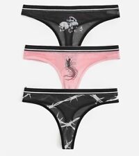 Womens Size 6-8-10-12-14-16 Gamer Gothic Anime Thong Knickers Underwear S M L XL