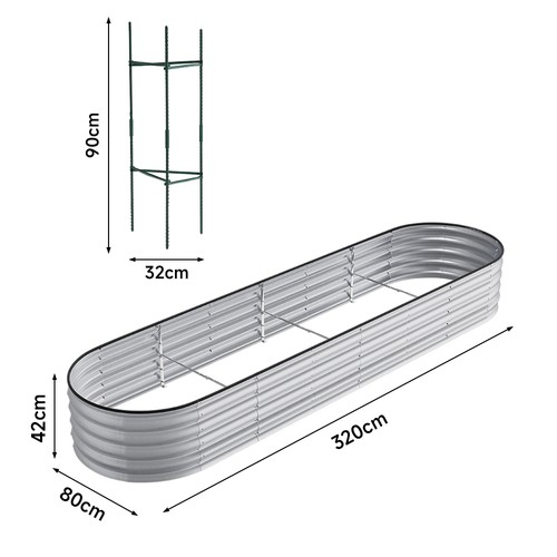 Galvanised steel raised garden - galvanised,
