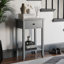 SALE 1 Drawer Console Table Side End Dressing Table Hallway Shelf Grey