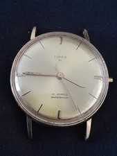 Timex 21 jewel waterproof 1960s Spares or repair no crown or stem working