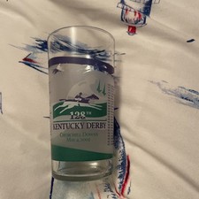 Vintage Kentucky Derby 128 Running Collectors 12 oz Glass Tumbler
