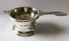 Solid Silver Tea Strainer and Drip Bowl Stand By Mappin & Webb