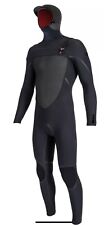 O'Neill Mens Psycho Tech 6/4mm Chest Zip Hooded Wetsuit - Black