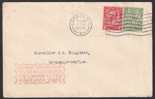 1933 kgv london perfin - 1933,