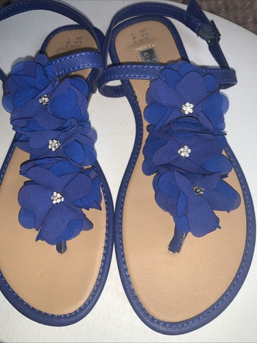 Navy flat sandals - flat,