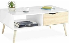 White TV Coffee Table with