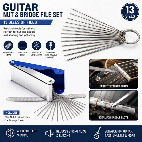 Guitar nut bridge file set - nut,