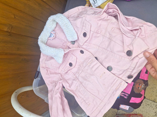 Girls pink denim - girls, jacket
