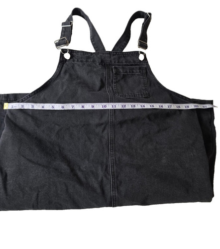 Woman black denim dungaree - black,