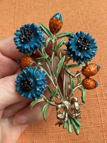 Vintage exquisite brooch blue - vintage, brooch,