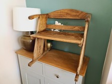 Antique Oak Chair Bench Todler Scool Garden Handmade Shabisheek Vintage Deco. 