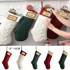 18” Christmas Stocking Knitted Sock Large Christmas Tree Hanging Decor Gift 1-6x