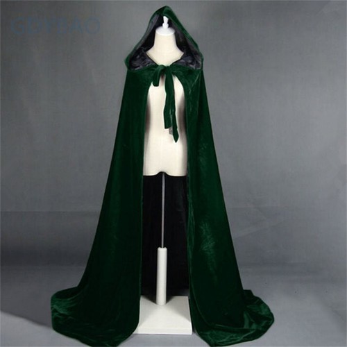 Wine red black velvet hooded