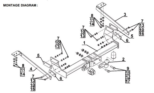 Flange neck tow bar for - neck,