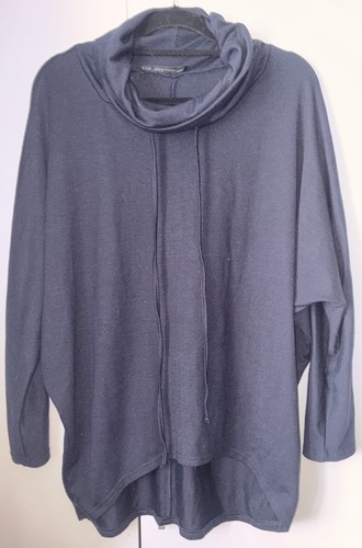 Zanzea navy cowl neck - navy,