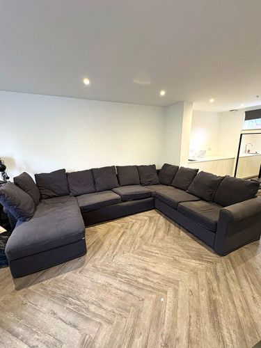 Grey fabric corner sofa - corner,