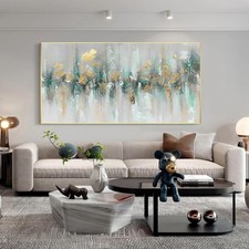 Gold Teal Green Abstract