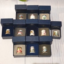 11 x SUTHERLAND THIMBLES Bone China Job Lot All Different Vintage BOXED England