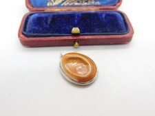 Sterling Silver Conch Shell Set Drop Pendant Vintage c1970