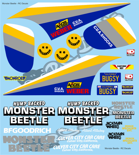 Vintage monster beetle decals - monster,