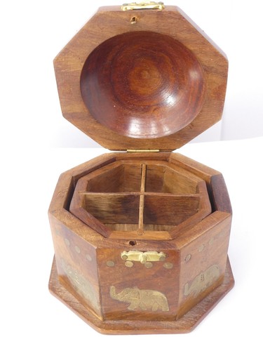 Indian wooden spice box masala - indian,