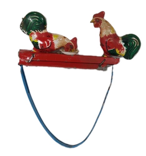 Tin pecking roosters - tin,