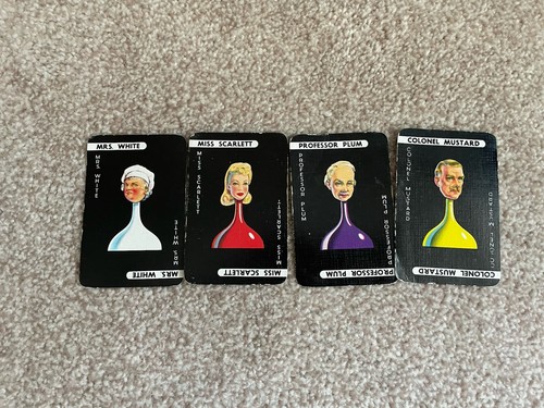 Vintage cluedo suspects - vintage, cards