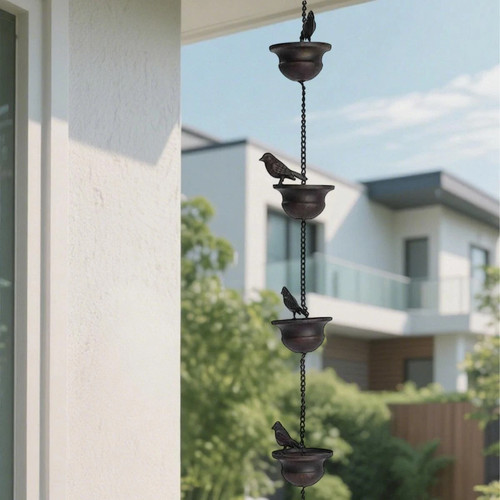 Garden gutter rain chain - gutter, with