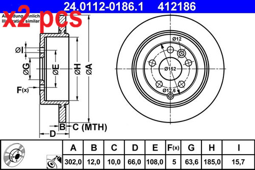 Pcs sides brake disc - pcs,