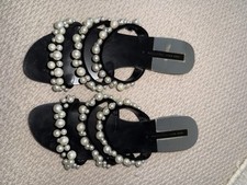 Zara Pearl Sandals Size 7