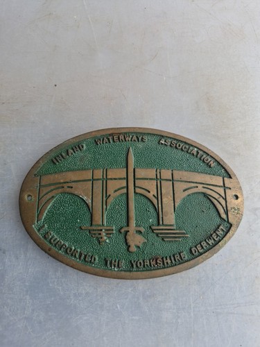 Brass canal boat plaque - canal,