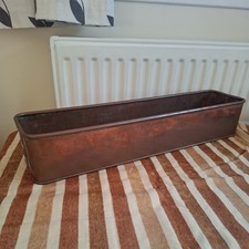 Vintage 2ft long Copper Rectangular Flower Herb Trough Container